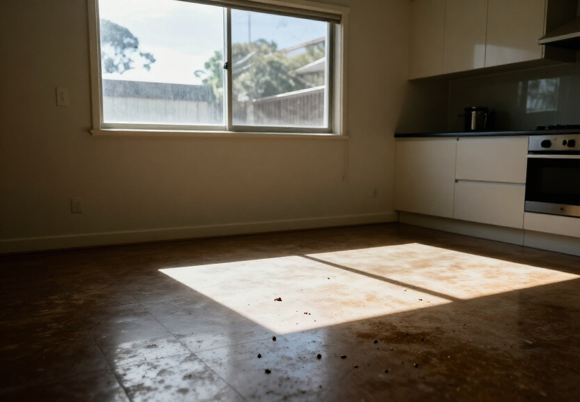 Rodent droppings and damage in a Warriewood garage before treatment